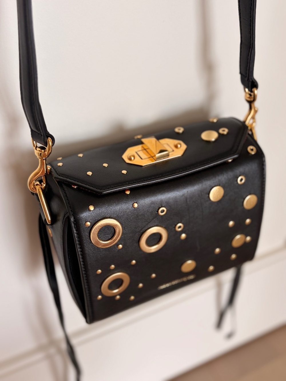 Alexander McQueen Black Leather Box Bag